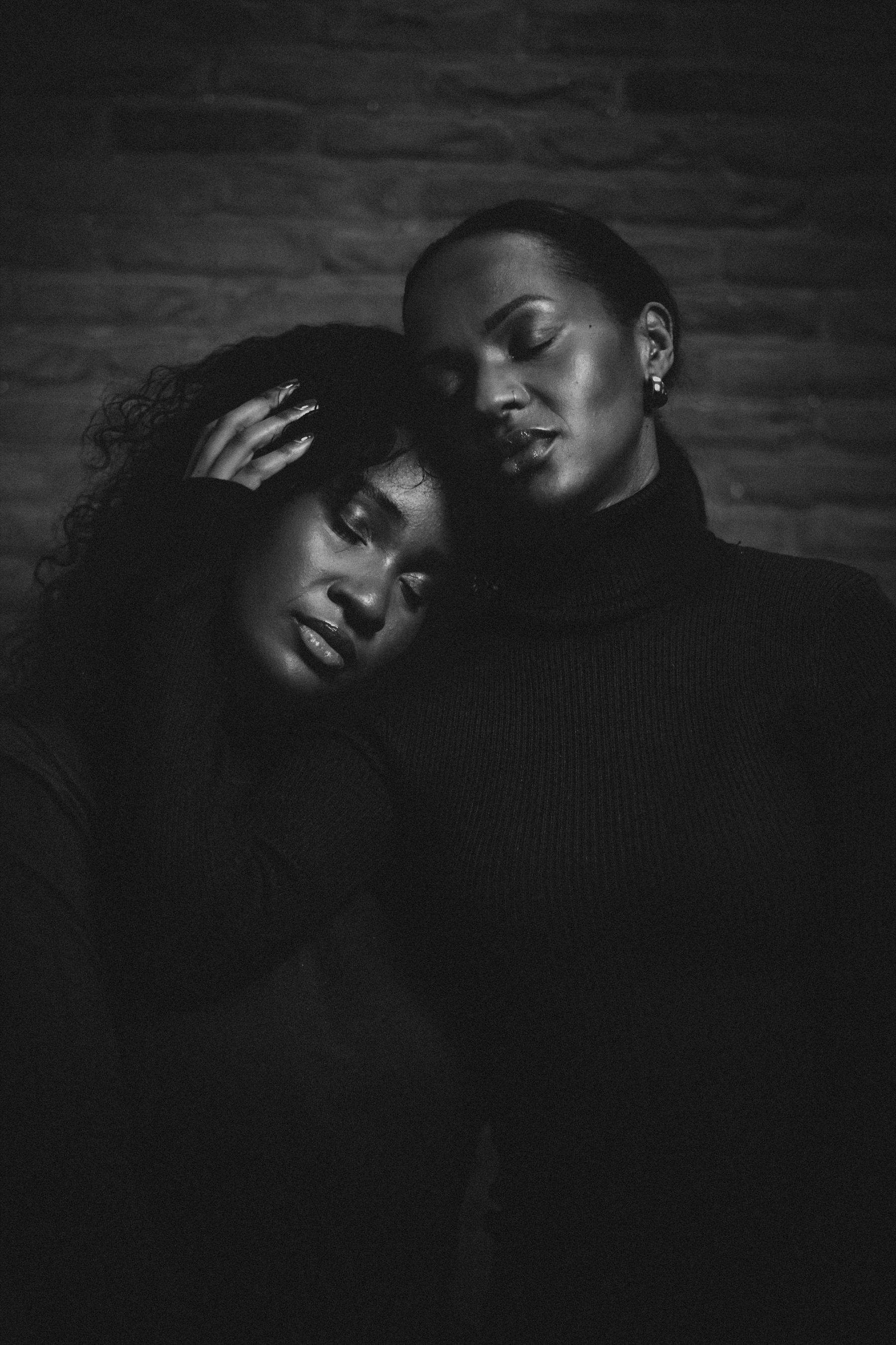 Anne-Tso and Popo monochrome portrait
